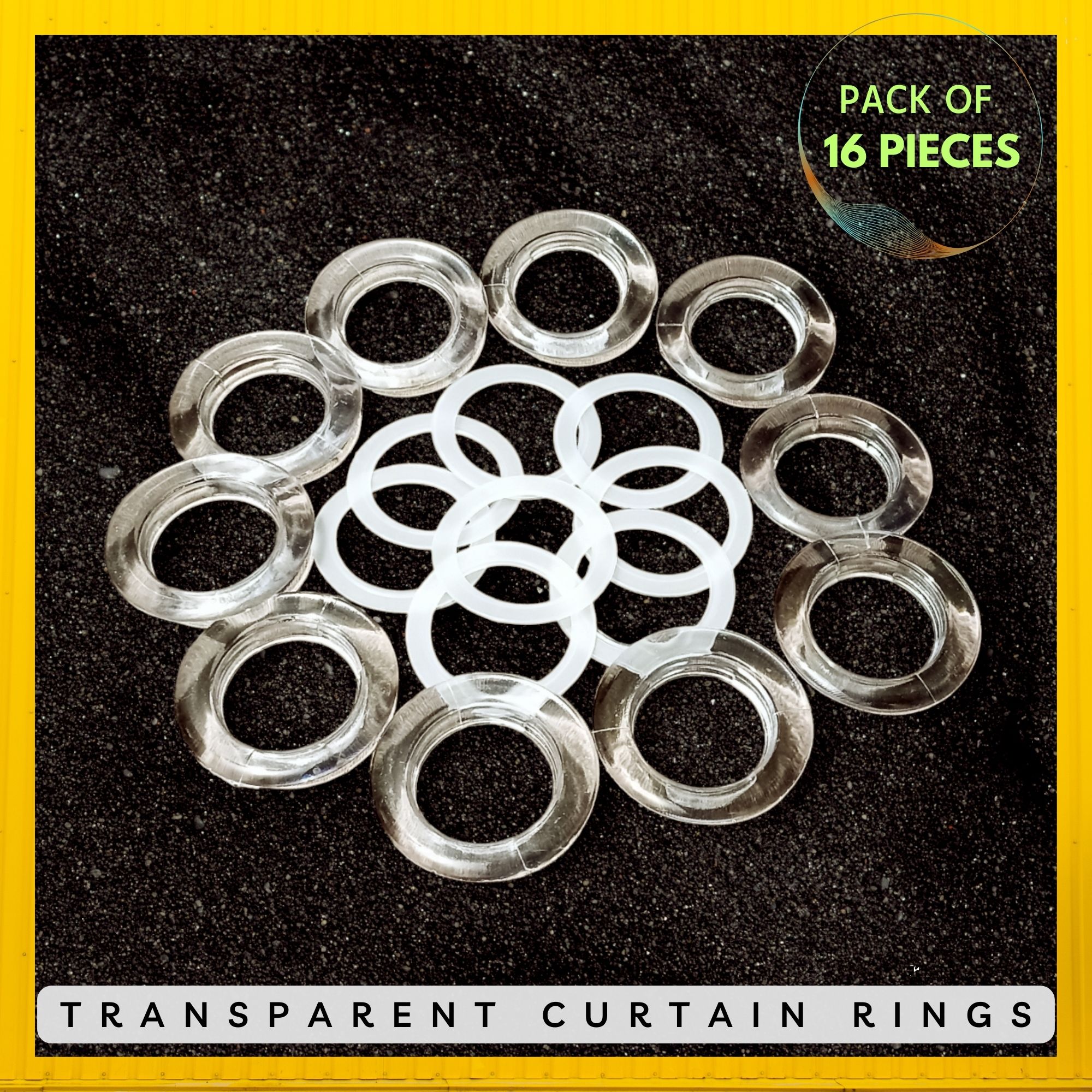 Attractive Transparent Curtain Eyelet Ring with Lock, Heavy duty Plastic Eyelet Ring and Lock, 1 Inch Rod Compatible curtain ring holder accessories 